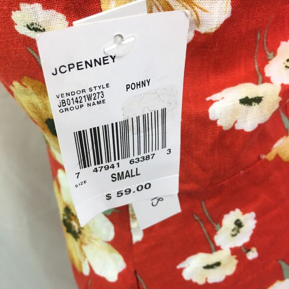 Speechless Floral Strapless Dress Red Orange Jrs S - Picture 9 of 16